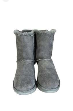 UGG Classic Bailey Bow II Grey Suede Sheepskin Boots